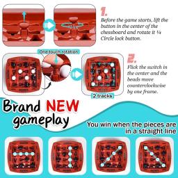 Jogo de pista de xadrez lógico brinquedo educativo, jogo de xadrez de pista, jogo de quatro em uma fileira, mesa divertida 2 jogadores conjunto de jogo de tabuleiro de quebra-cabeça - Image 5
