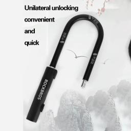 ROCKBROS-Fechaduras Estilo Chinês Bicicleta, Forma de U, Cadeado Scooter Elétrico, Anti-Theft Bike Lock Cable Set, MTB Road Bike Acessórios - Image 2