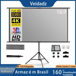 VEIDADZ-Tela do projetor com suporte, cinza de metal, anti-luz, 60 polegadas, 84 polegadas, 100 polegadas, 120 polegadas, para Home Theater, projeção do suporte ao ar livre - Image 1