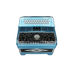 Acordeon JB3412C instrumento acordeão metálico, Black Silver Grill, botões brancos, 12 Bass, 3 Registers, azul, qualidade superior - Image 3