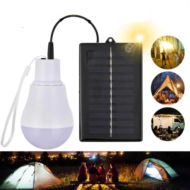 Acampamento ao Ar Livre: Lâmpadas LED Painel Solar de Alto Brilho para Decoração de Interiores e Tendas