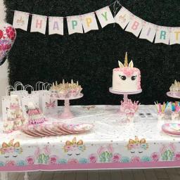 Unicorn Party Supplies Set, papel descartável Placas copos e guardanapos, perfeito para festas de aniversário, Baby Shower Decorações - Image 4