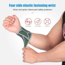 Banda de apoio do pulso de malha para homens e mulheres, elástica e respirável, esportes, exercício, treino, ginásio, luz, 2pcs - Image 4