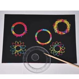 Conjunto de régua de flor transparente, 23 peças, espiral, desenho, régua, conjunto de ferramentas, criar desenhos espirais deslumbrantes com modelos mágicos - Image 2