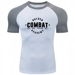 Camisas de compressão atléticas impressas para homens, secagem rápida, protetor de erupção respirável, tops apertados, MMA, BJJ, verão - Image 1