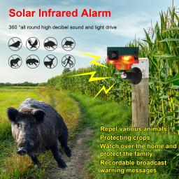 Controle remoto Solar Ultrasonic Animal Repeller Javali Selvagem Rato Aves Repelente Frighten Animais Para Gramado Jardim Quintal Fazenda - Image 1
