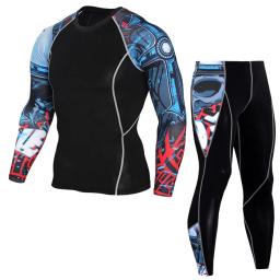 Treino esportivo masculino terno ginásio de fitness compressão conjunto roupas esportivas correndo jogging esporte wear roupas exercício rashguard treino - Image 3