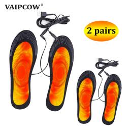 Palmilhas aquecidas USB elétricas, Almofada de aquecimento, Pés mais quentes, Esteira de aquecimento para esportes ao ar livre, Inverno quente, 2 pares - Image 1