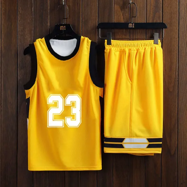 Conjunto de Basquete Jersey para Fãs, Uniforme de Treino em Malha Respirável de Secagem Rápida com Colete Macio e Short Curto