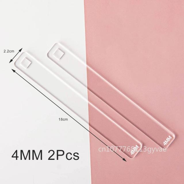 Conjunto de 2 Réguas de Argila de Acrílico para Artesanato em Cerâmica - Ferramentas de DIY para Brincos e Jóias
