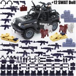 SWAT Armas Militares Building Blocks, Gun Cannon, Soldado do Exército, Chapéu Policial, Building Blocks, Figura Acessórios, Modelo Bricks, Brinquedo DIY, 25 Pcs, 50 Pcs, 100Pcs - Image 2