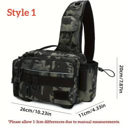 Mochila De Pesca De Nylon Multifuncional, Saco De Peito, Vários Compartimentos, Engrenagem Tática, Caminhadas, Camping, Pacote De Armazenamento Ao Ar Livre - Image 6