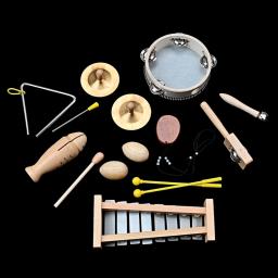 9 pçs crianças instrumentos musicais brinquedo mão sino chocalho shaker percussão criança instrumentos musicais para crianças - Image 2