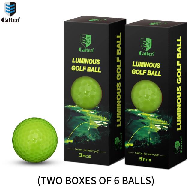 Bolas de Golfe Fluorescentes Caitron Glow para Esportes Noturnos - Brilho Duradouro no Escuro para Torneios