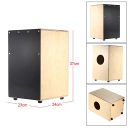 Tambor de madeira Cajon para crianças, instrumento de percussão com fios, pés de borracha, acessórios para tambor - Image 3