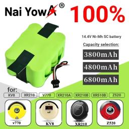 Aspirador de pó recarregável varrendo robô, bateria Ni-Mh SC, 6800mAh, KV8, XR210, XR510, XR210A, XR210B, XR510B, XR510C, 14.4V - Image 1