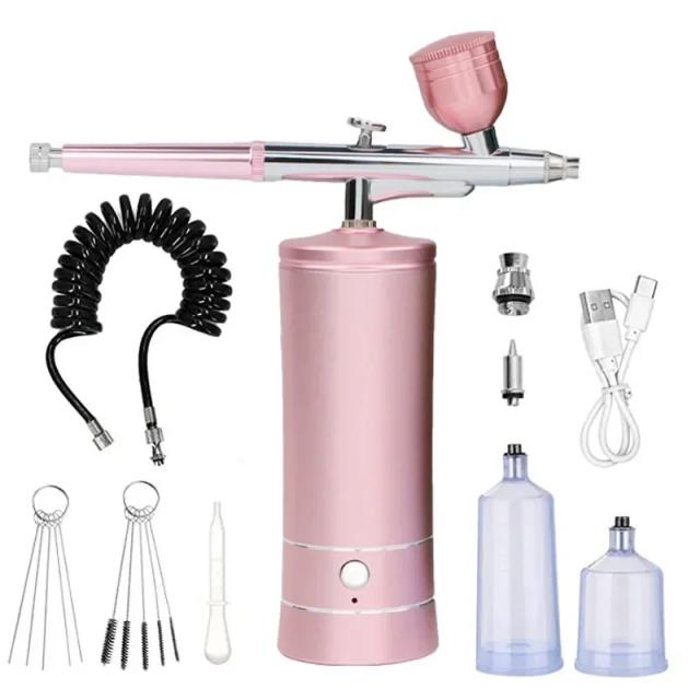 Aerógrafo Sem Fio Recarregável Portátil com Compressor Automático para Maquiagem, Arte em Unhas, Tatuagens e Pintura de Bolos