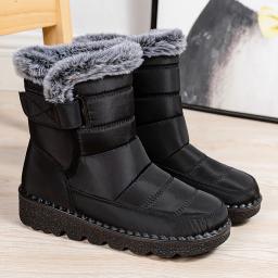 Botas de neve mulher moda feminina sapatos plataforma mulher sólida meados botas altas novas botas mujer inverno senhoras botas - Image 4