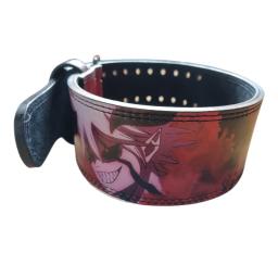 Cinto de levantamento de peso de couro para homens e mulheres Double Prong, estilo anime, cinto halterofilismo, cinto de fitness pesado, agachamento deadlift, 9mm - Image 3