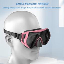 Anti-Fog Diving Snorkeling Mask Set para crianças, máscara de natação, snorkel grátis, óculos de natação com tampa do nariz, moldura grande - Image 5