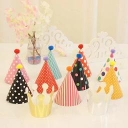 Chapéus de festa de aniversário para menino e menina, conjunto de 11 peças, coroa, bolinhas, artesanal, decoração de bebê, acessórios fotográficos - Image 4