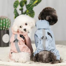 Impermeável impermeável para cão, Hoodie cão reflexivo, roupas de quatro pernas, macacão absorvente de suor, capas de chuva, Pet Coat, Novo, 2023 - Image 1