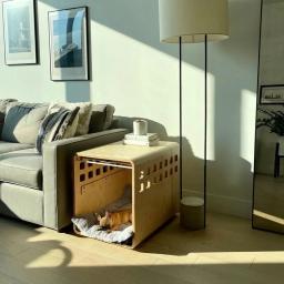 Canil acrílico para animais de estimação, moldura de madeira dobrável, móveis para cães, cama em caixa exterior e interior, moderno e transparente - Image 4
