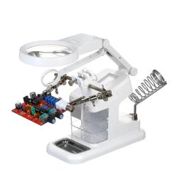Lupa de solda multifuncional, Suporte de solda USB, Ferramenta de reparo, Luz LED, Desktop, 3X, 4.5X, 25X - Image 1