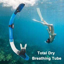 Mergulho snorkel silicone bocal totalmente seco natação subaquática tubo de respiração de ar mangueira para mergulho acessórios de natação - Image 5
