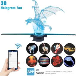 Projetor Holográfico HD para Lojas de Bares de Festa e Natal, Ventilador Holograma 3D, Exibição Publicitária, Wifi, 42cm - Image 4