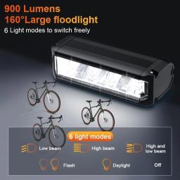 Hollarm luz dianteira da bicicleta com chifre de bicicleta alarme controle remoto à prova dwaterproof água farol da cauda com luzes freio sinal volta - Image 2