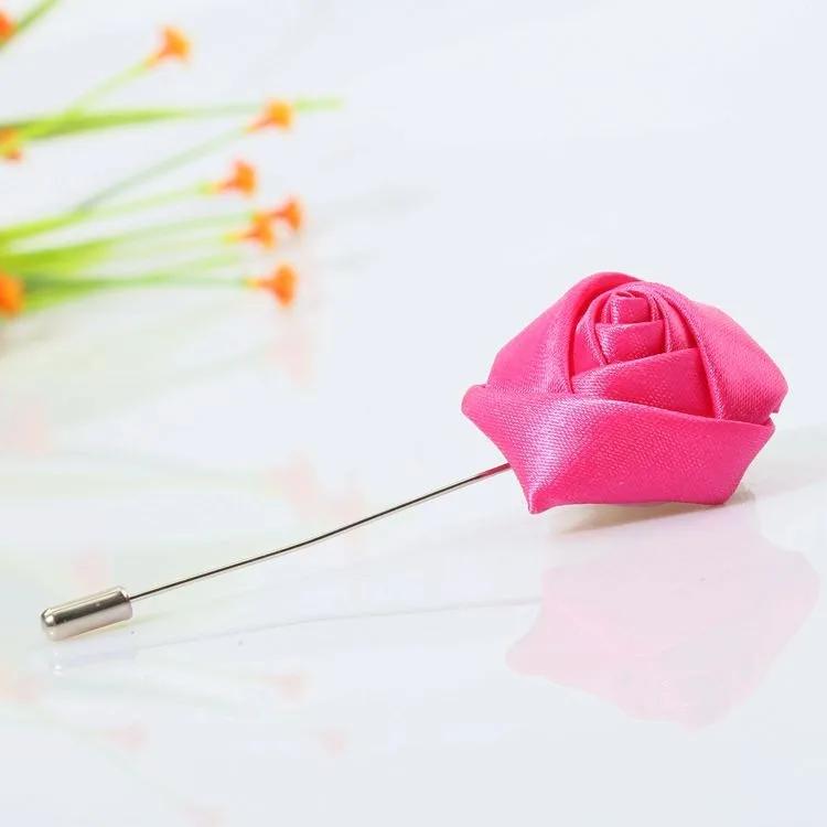Broche Buttonhole para Homens, Corsage Do noivo, Alfinetes De Lapela, Fita De Rosas Flor, Acessórios De Casamento, Boutonnieres De Casamento - Image 1