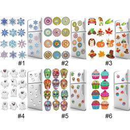 Mandala Pintura Diamante Geladeira Ímãs Adesivo, Broca completa, Geladeira para quadros brancos, carro, Mailbox Decor, 8 pcs, 12pcs - Image 2