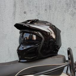 Orz capacete da motocicleta vintage casque moto preto guerreiro combinação capacete completo meio capacete de cruzeiro cascos motorcross - Image 5