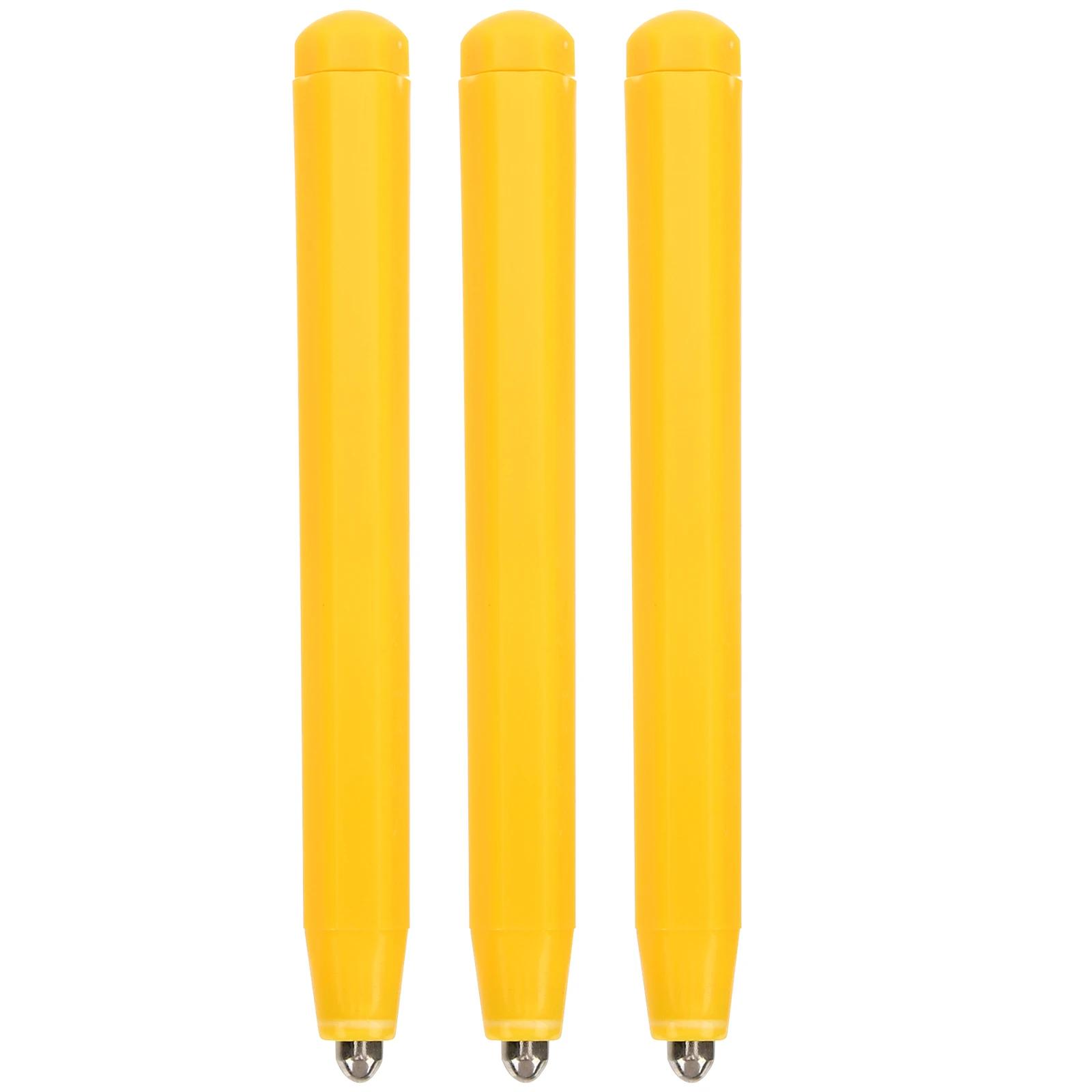 Caneta de Desenho Magnético para Quadro de Escrita - 3 Peças - Amarelo