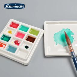 Paleta Cerâmica Retangular para Mistura de Cores, Bandeja de Pintura para Aquarela, Guache, Pintura Acrílica, Art Supplies, Paint Box, 12 Grids - Image 5