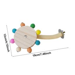 Natural Wooden Bird Perch Stand Toy, Stand Toy para Parrot, Play Gym, Rotate Fun Toy, Acessório de gaiola para periquito Budgie - Image 6