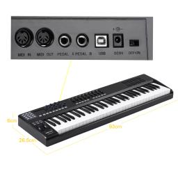 WORLDE-Controlador de Teclado Portátil, 61 Teclas, USB MIDI, 8 RGB, Retroiluminado Colorido, Trigger Pads com Cabo USB, PANDA61 - Image 4