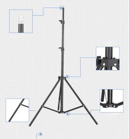 Tripé de Viagem Extensível para Projetor, Suporte de Iluminação Fotográfica, Suporte para Câmera, 1/4 Parafuso, Exterior, 110cm, 160cm - Image 2