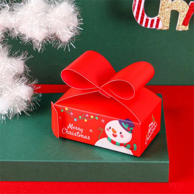 Caixa de Presente Natalina com Alça - Tema Papai Noel, Boneco de Neve e Cookies para Doces e Suprimentos Festivos