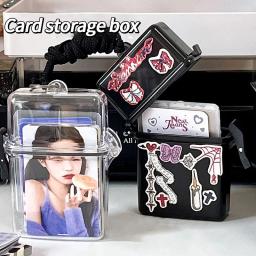 Caixa De Armazenamento De Cartão Transparente, Kpop Idol Photo Frame Holder, Photocard Colete Organizador, Suprimentos de mesa portátil - Image 6