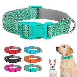 Coleiras de Nylon Respiráveis Ajustáveis para Animais, Coleira Reflexiva, Colar para Cachorro, Cães Pequenos e Médios, Pug, 6 Cores - Image 1