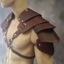 Medieval viking pirata ombro armadura cavaleiro gladiador pauldrons steampunk masculino couro cinto arnês armadura cosplay adereços - Image 4