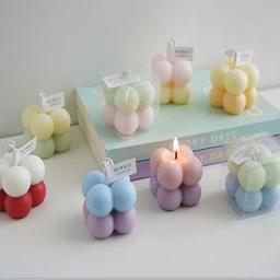 Vela pequena do cubo da bolha, estilo do Ins, velas perfumadas decorativas, decoração do quarto, recordações criativas para convidados do casamento - Image 1