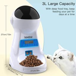 Iseebiz 3l alimentador automático para animais de estimação dispensador de comida inteligente para gatos cães temporizador tigela auto gato do cão suprimentos alimentação para animais de estimação registro voz - Image 6