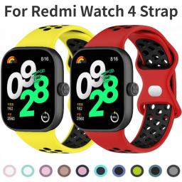 Silicone Sport Pulseira para Xiaomi Redmi Watch 4, Pulseira Respirável, Pulseira Confortável, Pulseira Inteligente - Image 1