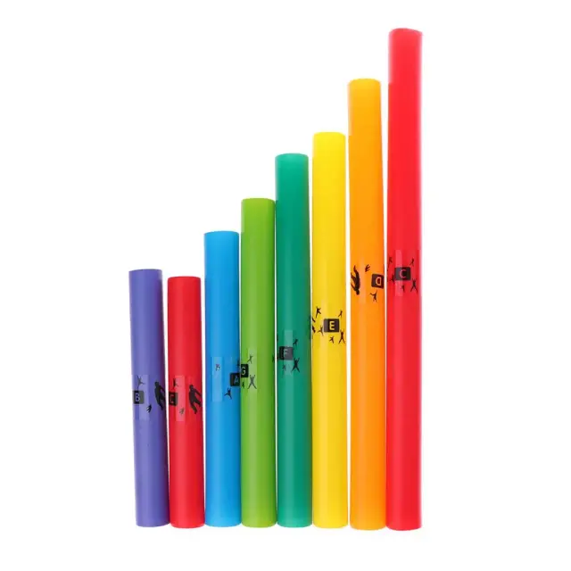 Tubo Musical de Percussão Colorido com Iluminação, Cordas em C Maior, Escala Diatônica de 8 Tons - Pacote Completo