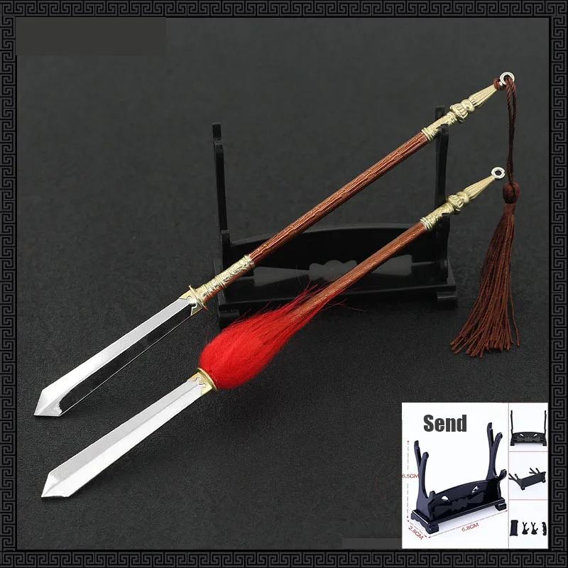 Long-Handled Medieval Arma Modelo, chinês Dinastia Tang, Broadsword Mo Faca, Todo o Metal Craft, Ornamentos Colecionáveis, 22cm - Image 1