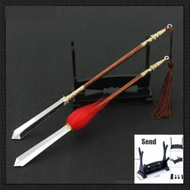 Broadsword Mo Faca da Dinastia Tang: Arma Medieval com Empunhadura Longa, 100% Metal, Colecionável de 22cm com Detalhes Ornamentais