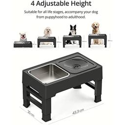 Tigela de cachorro elevada ajustável, alimentador lento, tigela de água, sem derramamento para cães pequenos, médios e grandes - Image 2
